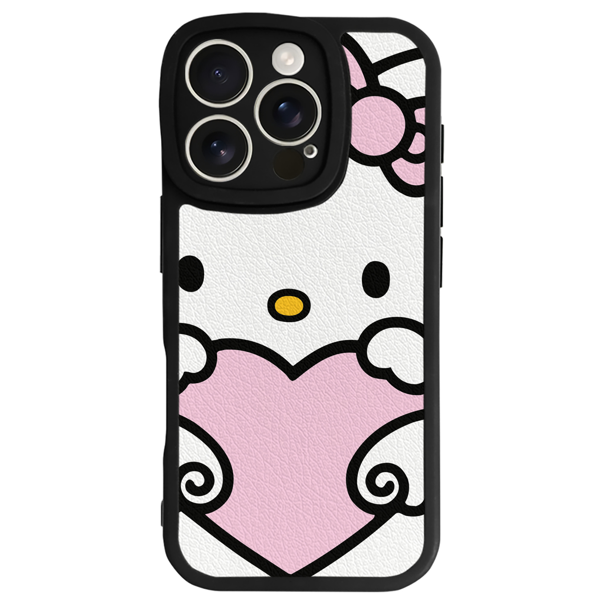 （画像用） Hello Kitty ハローキティ 【iPhone 16シリーズ対応】シリコンスマホケース（レザー調） 材質：シリコン